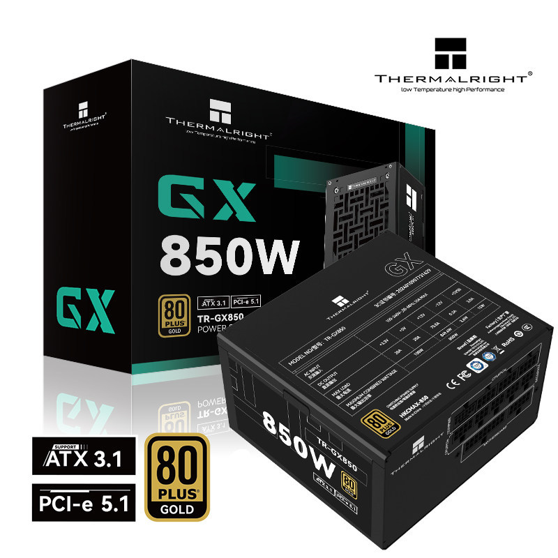 Alimentation pour ordinateur Thermalright TR-GX850 Black Gold Medal, module complet 850 W ATX 3.1