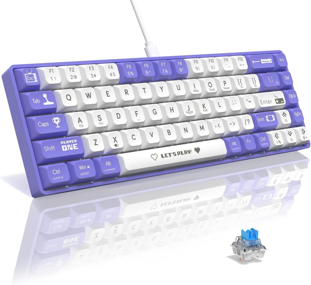 AJAZZ AK680 65% Mechanical Gaming Keyboard – Hot-Swappable, Red Switches, Mac/Windows
