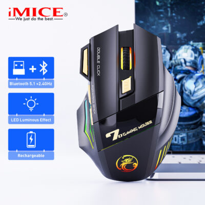 iMice X7 Wireless Gaming Mouse: 2.4G, Silent & Rechargeable