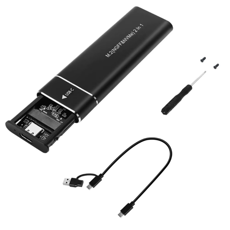 M.2 Hard Disk Box Supports NVMe Protocol SSD To USB3.1 Solid Metal Type-c High-speed External Solid State