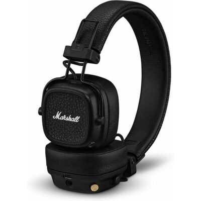 Marshall Major V Wireless Bluetooth Headphones – Foldable On-Ear Design, 80+ Hours of Battery Life, Fast & Wireless Charging, Black