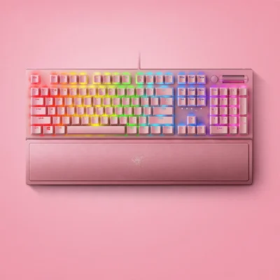 Black Widow Spider V3 Rose Quartz Mechanical Gaming Keyboard – 104-Key RGB Backlit Wired Keyboard
