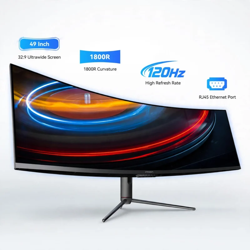 INNOCN 49C1R 49" Curved Super Ultrawide Gaming Monitor – Dual QHD 5120x1440 32:9, 120Hz, 1800R, USB-C 65W, HDR 400, PIP/PBP – For Gaming, Trading & Office