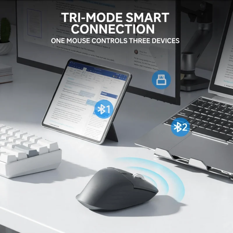 Furycube A1 Wireless Gaming Mouse PAW3212 Tri-Mode Dual-Wheel RGB